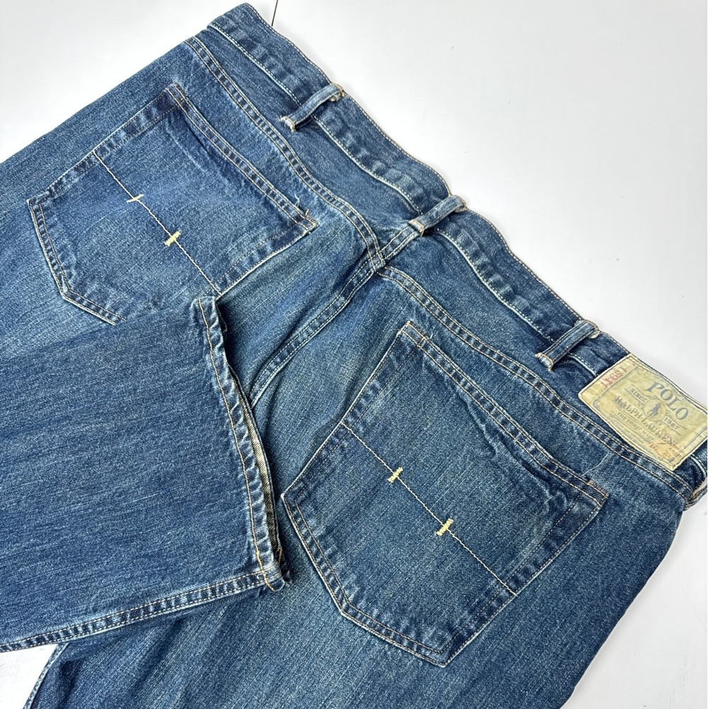 Polo Ralph Lauren Classic 867 Mens Blue Medium Wash Straight Leg Jeans 42x30
